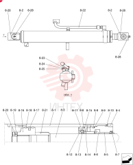 HYDRAULIC CYLINDER,Double Acting, 45mm Rod, 578mm Stroke