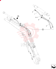 Hyd. Lines, Cylinder (Arm) PU42H00022F1