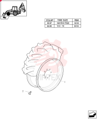 WHEEL,9X18, 8 Bolts, Bright Yellow 87305236 (2)