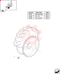 WHEEL,9X18, 8 Bolts, Bright Yellow 87305236 (2)