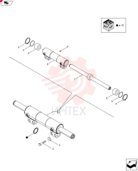 STEERING CYLINDER,Double Acting, 40mm Rod, 70mm Bore, 249mm Stroke 84264406 (2)