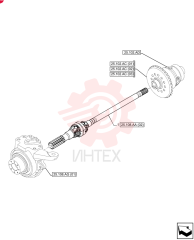 AXLE-SHAFT, ARTICULA,1023.5mm L