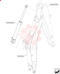 HYDRAULIC CYLINDER,Double Acting, 63.5mm Rod, 120.6mm Bore, 701mm Stroke 47401825 (1)
