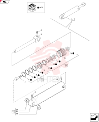 CYLINDER,Double Acting, 63.5mm Rod, 907mm Stroke