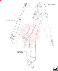 HYDRAULIC CYLINDER,Double Acting, 63.5mm Rod, 127mm Bore, 701mm Stroke 47401832 (1)