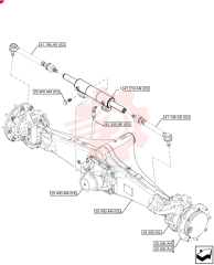 STEERING CYLINDER,Double Acting, 40mm Rod, 70mm Bore, 249mm Stroke 84264406 (1)