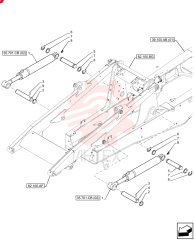 HYDRAULIC CYLINDER,Double Acting, 50mm Rod, 90mm Bore, 726.7mm Stroke 87315525 (1)