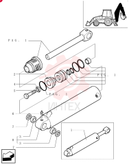 LIFT CYLINDER,Double Acting, 63.02mm Rod, 863mm Stroke 85800400 (1)