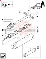 LIFT CYLINDER,Double Acting, 63.02mm Rod, 863mm Stroke 85800400 (2)