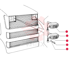 LIGHT ASSY.,24V, 21W, Red