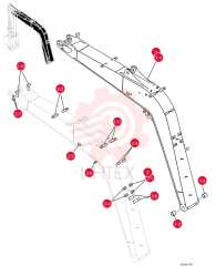 HOE Boom Assembly, Incls. Refs. 1-1 & 1-2