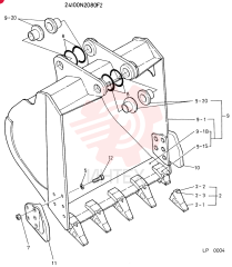 BUCKET ASSY, 0.6 CUBIC METER, CONSISTS OF REF. 2 TO 12