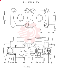 Схема (K909A) - EXCAVATOR ASN LQ0795 (1/83-12/03) 2436U384F1