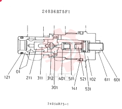 Схема (K909A) - EXCAVATOR ASN LQ0795 (1/83-12/03) 24036R75F1