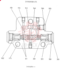 Схема (K909A) - EXCAVATOR ASN LQ0795 (1/83-12/03) 24036R81F1