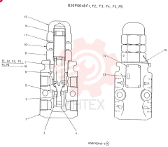 Схема (K909A) - EXCAVATOR ASN LQ0795 (1/83-12/03) B36P0048F1