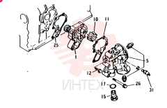 Схема (4D31-T) - MITSUBISHI DIESEL ENGINE (1/88-12/06) VAME018015