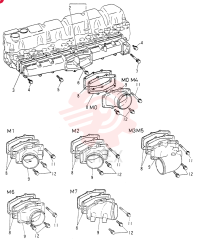 Схема (6D14) - MITSUBISHI DIESEL ENGINE - K904C, K907B, K907C & YS750-2 (1/77-12/06) VAME033223