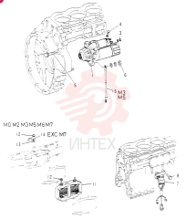 Схема (6D14) - MITSUBISHI DIESEL ENGINE - K904C, K907B, K907C & YS750-2 (1/77-12/06) VAME037465 (1)