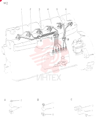 Схема (6D14) - MITSUBISHI DIESEL ENGINE - K904C, K907B, K907C & YS750-2 (1/77-12/06) VAME039641