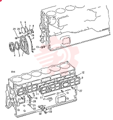 Схема (6D22) - MITSUBISHI DIESEL ENGINE - K912, K912LC, & K916 (1/83-12/06) VAME051471 (2)