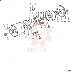 Схема (6D22) - MITSUBISHI DIESEL ENGINE - K912, K912LC, & K916 (1/83-12/06) VAME723861