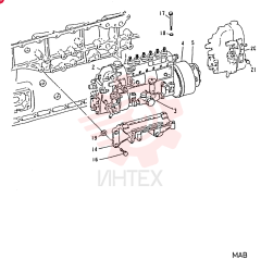 Схема (6D22-T) - MITSUBISHI DIESEL ENGINE - K912, K912LC, & K916 (1/83-12/06) VAME059604
