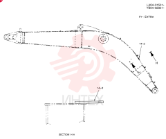 BOOM ASSY, HOE 5. 05M (EXTRA + NIBBLER & BREAKER) YB02B00051F5 (2)