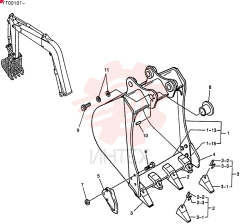 BUCKET ASSY,BUCKET CAPACITY-0.22M3(OLD JIS)