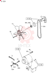 FAN AND FAN BELT 0-33A