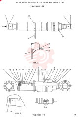 CYLINDER ASSY, BOOM (L.H), QTY-F1: F1, QTY-F2: F2