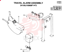 TRAVEL ALARM ASSY. (STD), QTY-F1: F1