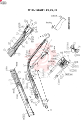 BOOM ASSEMBLY, 4.6M(STANDARD), Start Year: 01-MAY-98 24100J19666F1 (3)
