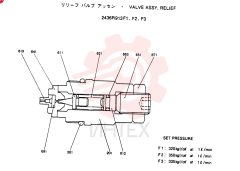 VALVE ASSY, RELIEF, Remarks: CONSISTS OF THE FOLLOWING PARTS 2436R913F1-F3
