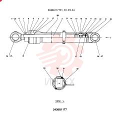 LEFT CYLINDER, BOOM CONSISTS OF THE FOLLOWING PARTS 2438U1177F1