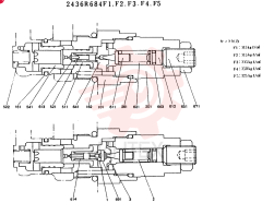 VALVE ASSY, PORT RELIEF CONSISTS OF THE FOLLOWING  PARTS 2436R684 F1, F2, F3,F4,F5