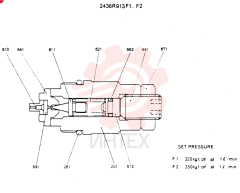 VALVE ASSY, RELIEF CONSISTS OF THE FOLLOWING PARTS 2436R913F1,F2