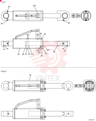 LIFT CYLINDER,Double Acting, 57.15mm Rod, 209.55mm Stroke