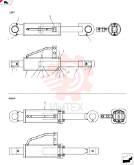 LIFT CYLINDER,Double Acting, 57.15mm Rod, 209.55mm Stroke