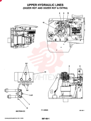 HYD LINES, UPPER DOZER ROT, QTY-F1: F1, QTY-F3: - YM03HU0004F1 (1)