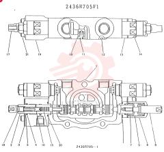 Схема (K903) - MARK II EXCAVATOR BTW LE6601 - LE7871 (1/88-12/03) 2436R705F1