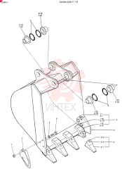 BUCKET ASSY, Serial Range: LE3401--LE5469