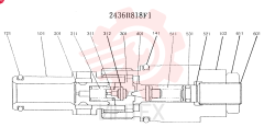 Схема (K904L) - MARK II EXCAVATOR BTW LX1501 - LX1525 (1/88-12/03) 2436R818F1