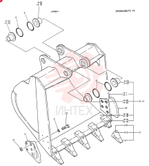 BUCKET ASSY, Serial Range: YP0115-YP0139 24100N208DF3