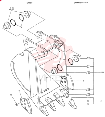 BUCKET ASSY, Serial Range: YP0115-YP0139 24100N2077F3