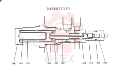 VALVE ASSY, RELIEF CONSISTS OF THE FOLLOWING PARTS 2436R771F1