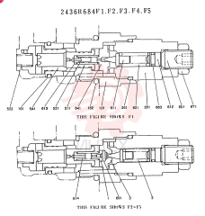 Схема (K905LC) - MARK II EXCAVATOR BTW YP1001 - YP1281. (4/89-12/03) 2436R684F1