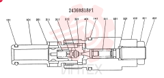 Схема (K905LC) - MARK II EXCAVATOR BTW YP1001 - YP1281. (4/89-12/03) 2436R818F1