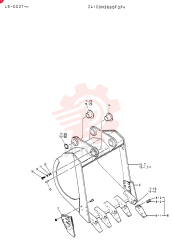 BUCKET  ASSY,1.8M3  LS, Serial Range: .0037-LS.0079