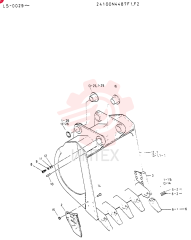 BUCKET  ASSY,    1.6M3, Serial Range: LS.0029-LS.0079